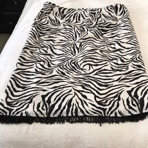 Zebra print skirt dangling embellishments